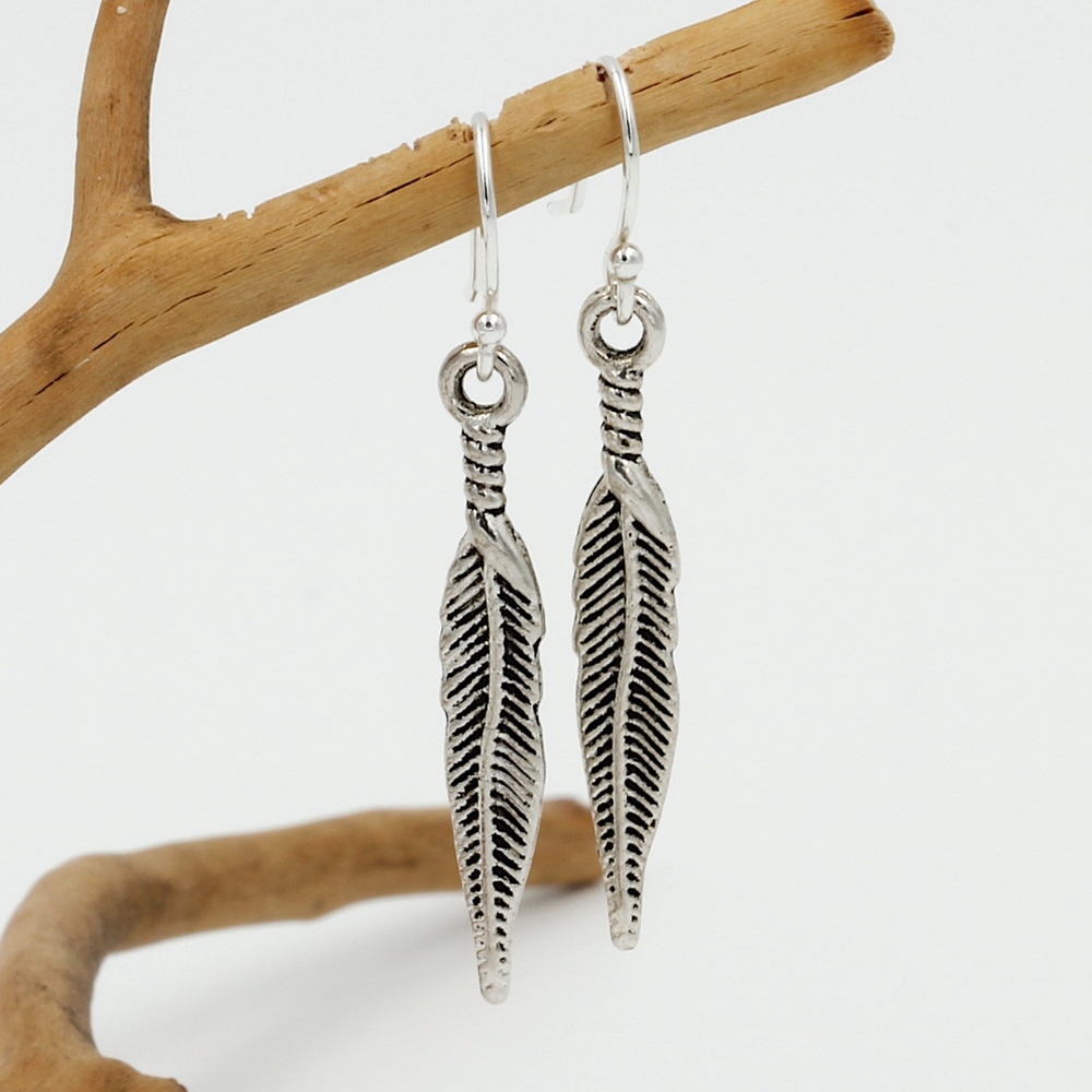 Feather Earrings 925 Sterling Silver